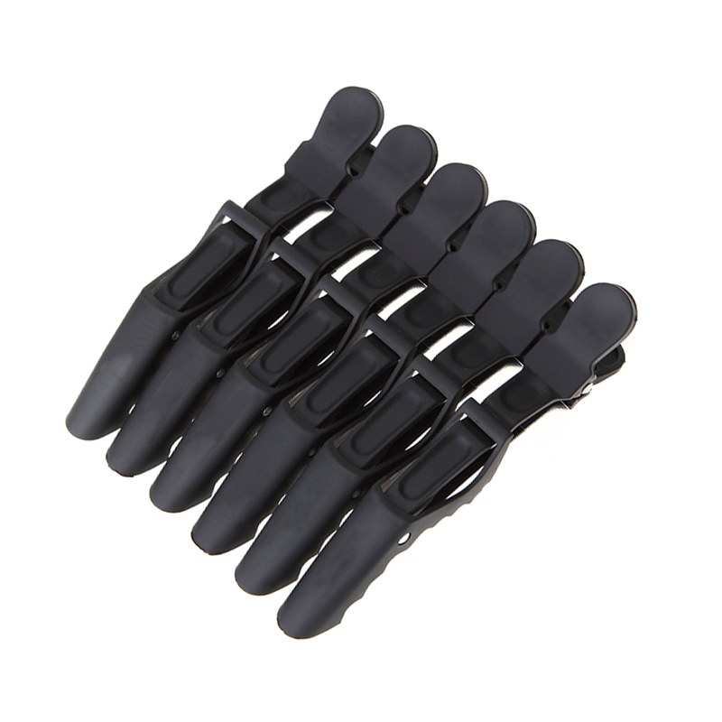Plastic Hairdressing Salon Hair Clips Grip Matte Sectioning Black