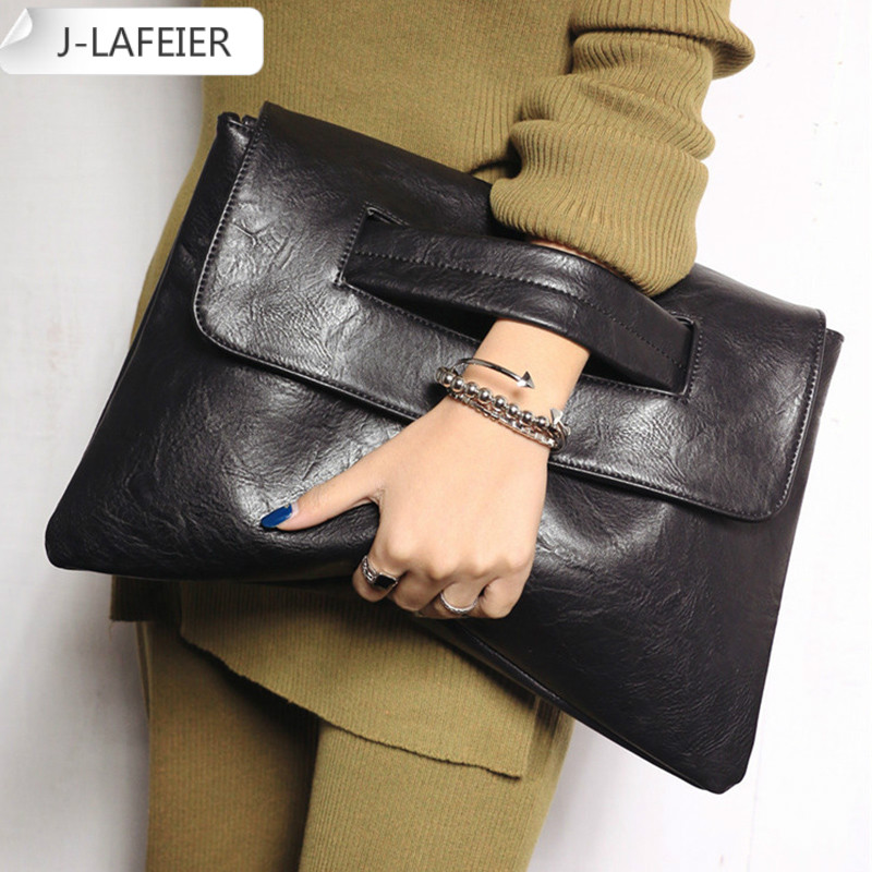 large black envelope clutch bag