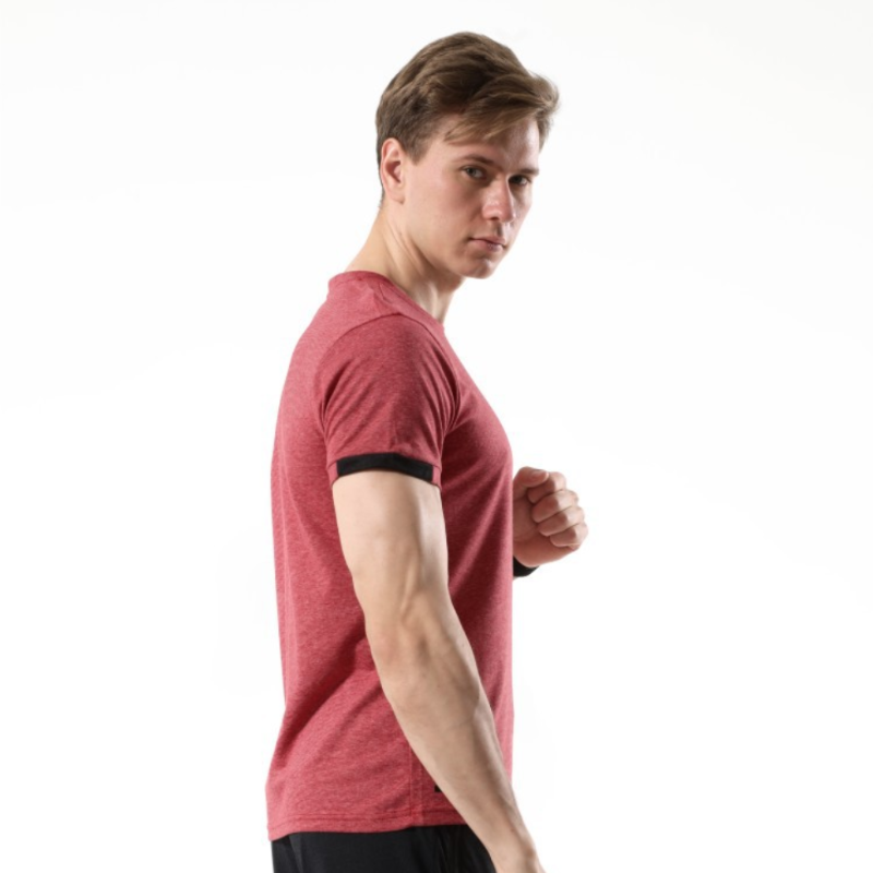 

JS90105 Gym Shirt Sport T-shirt Quick-dry Sports Men's T Shirts Short Sleeve Running Shirt Men Workout Training Tees Fitness Top, Grey