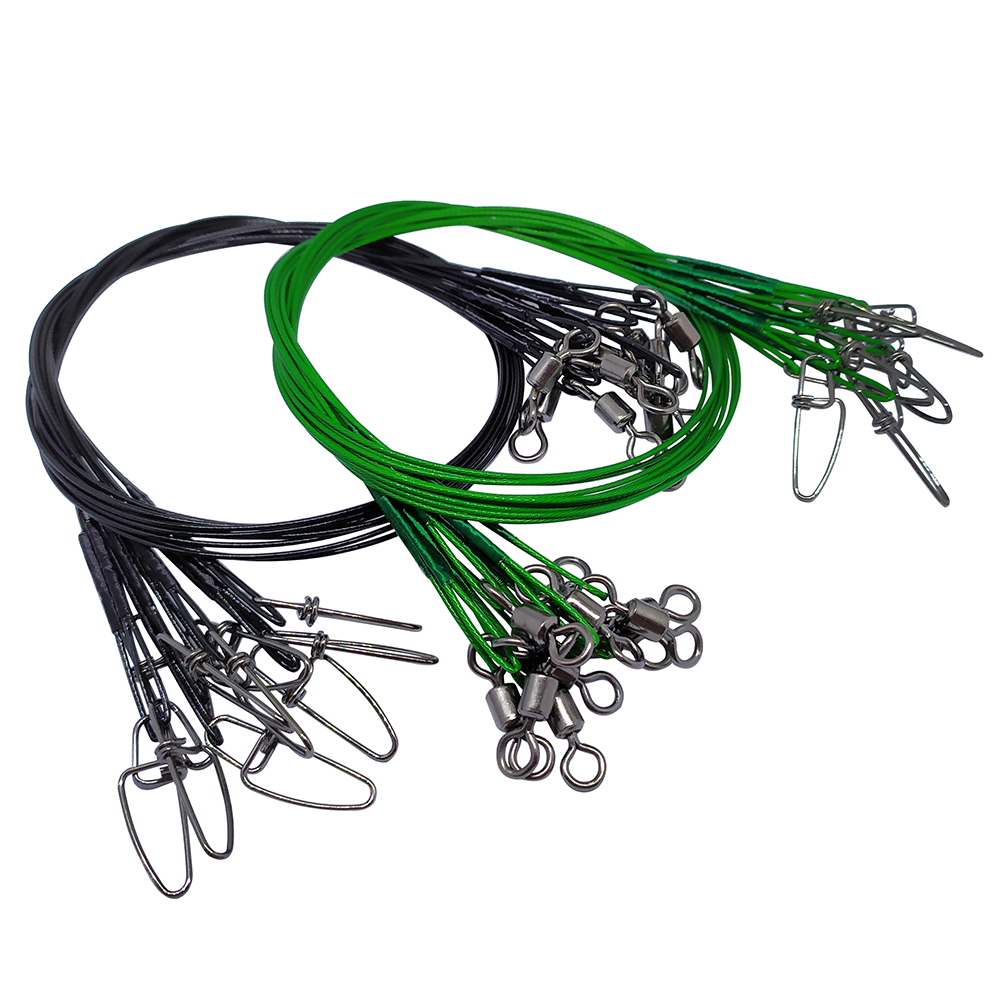 30 pcs Fishing Wire Leader 70kg/150LB Heavy Duty Stainless Steel Fishing Leader Line with Rolling Swivels Insurance Snap Connect-image-476508217