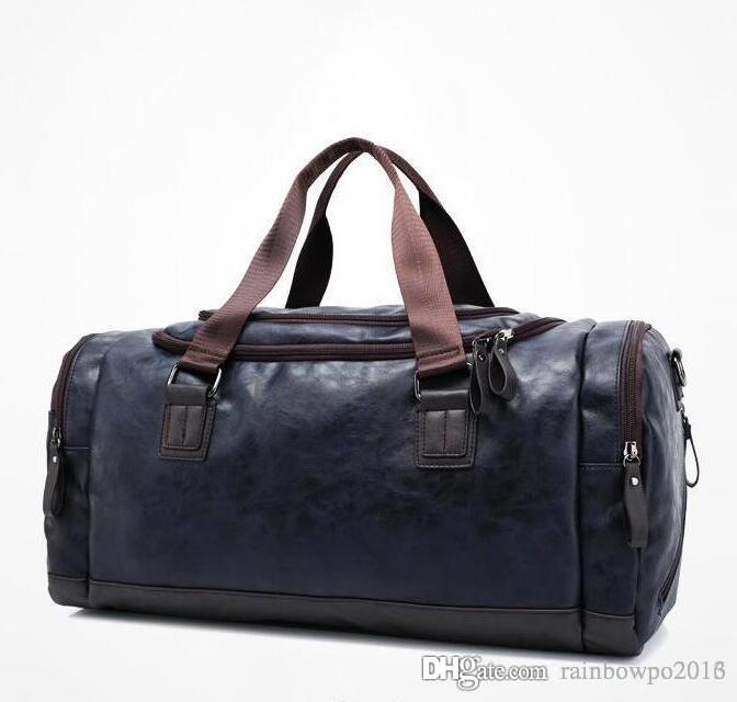 

Factory sales brand bag fashion cool black bulk bag fan metrosexual man high quality leather waterproof portable leisure bag, Deep blue