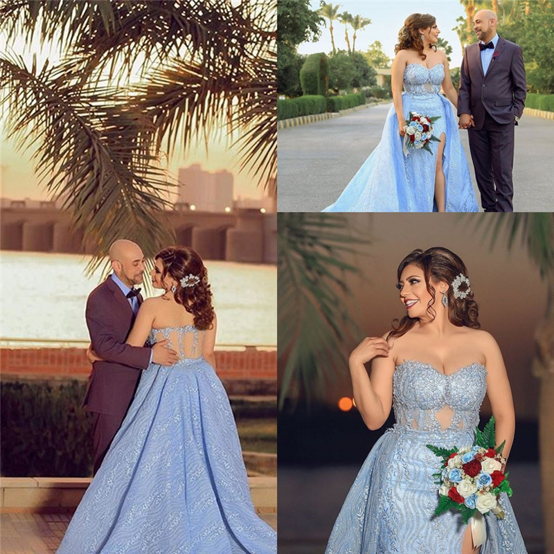 

Sweetheart Mermaid Prom Dresses 2020 Sexy Appliques with Split and Overskirts Long Evening Party Gowns Celebrity Dress, Water melon