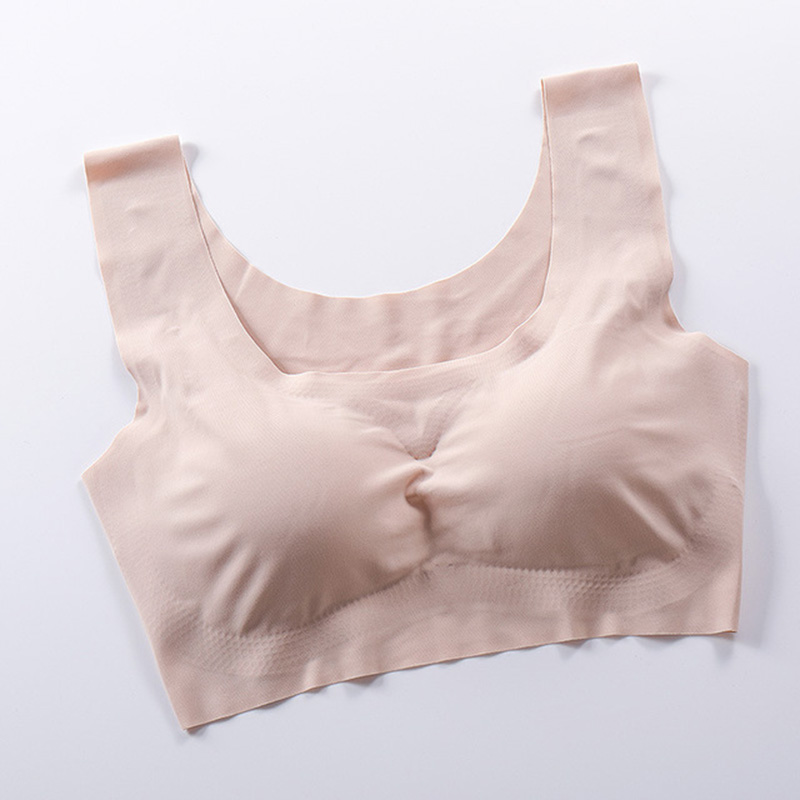 

Ladies Pajama Bra Seamless Underwear Bra Removable Filled Shockproof Fitness Underwear No Steel Ring Sports No Trace Yoga Vest, Pink