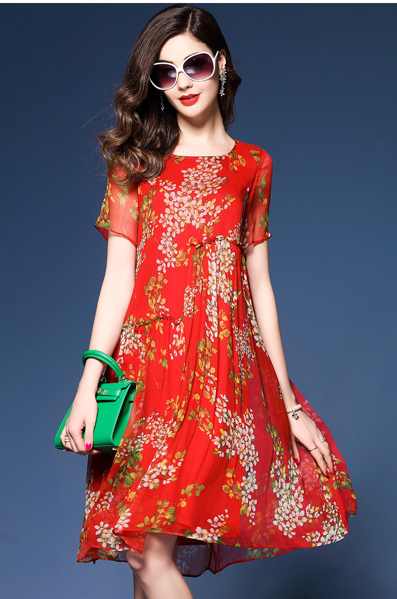 silk short red dress
