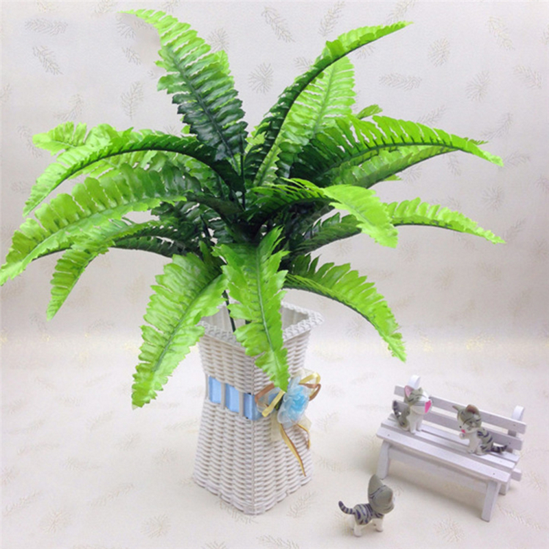 

Simulation fern grass green plant artificial fern persian leaves flower wall hanging plants home wedding shop decoration p25, As pic