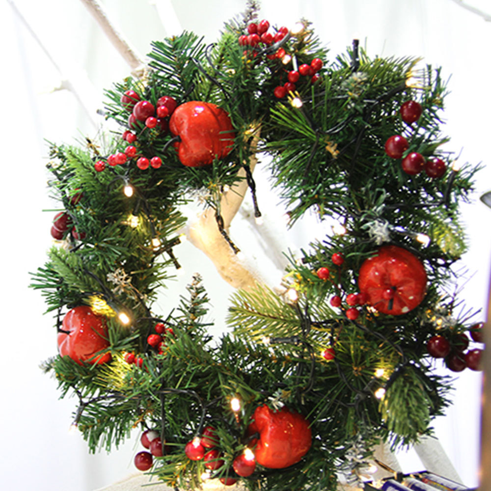 

Christmas Wreath Door Decoration Artificial Flowers Plant Wreath Wall Decor Heart Round Garlands Wedding Party Home Decor, A2