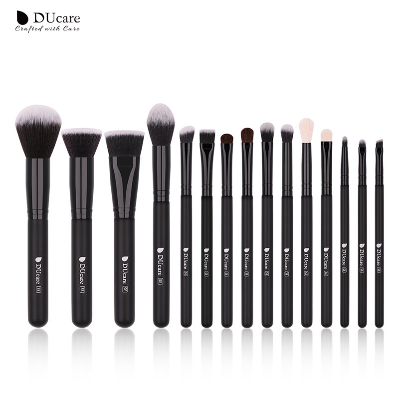 

DUcare 15PCS Professional Make up Brushes Powder Foundation Eyeshadow MakeUp Brushes Set Natural Goat Hair Cosmetics Brush Set