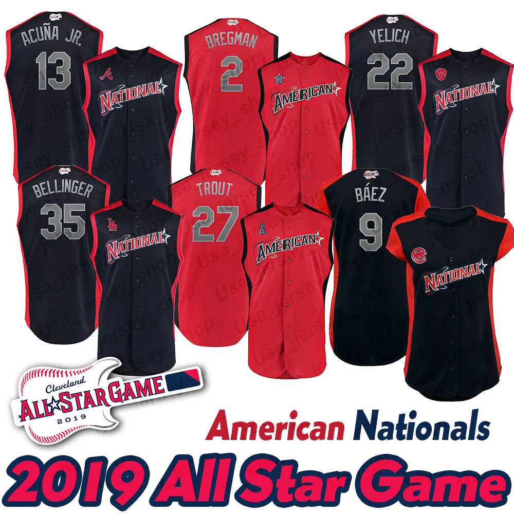 

2019 Pete Alonso Jersey American League National League Freeman Yelich Michael Brantley Mike Trout Yelich Bellinger Bysaseball Jerseys, Men/red