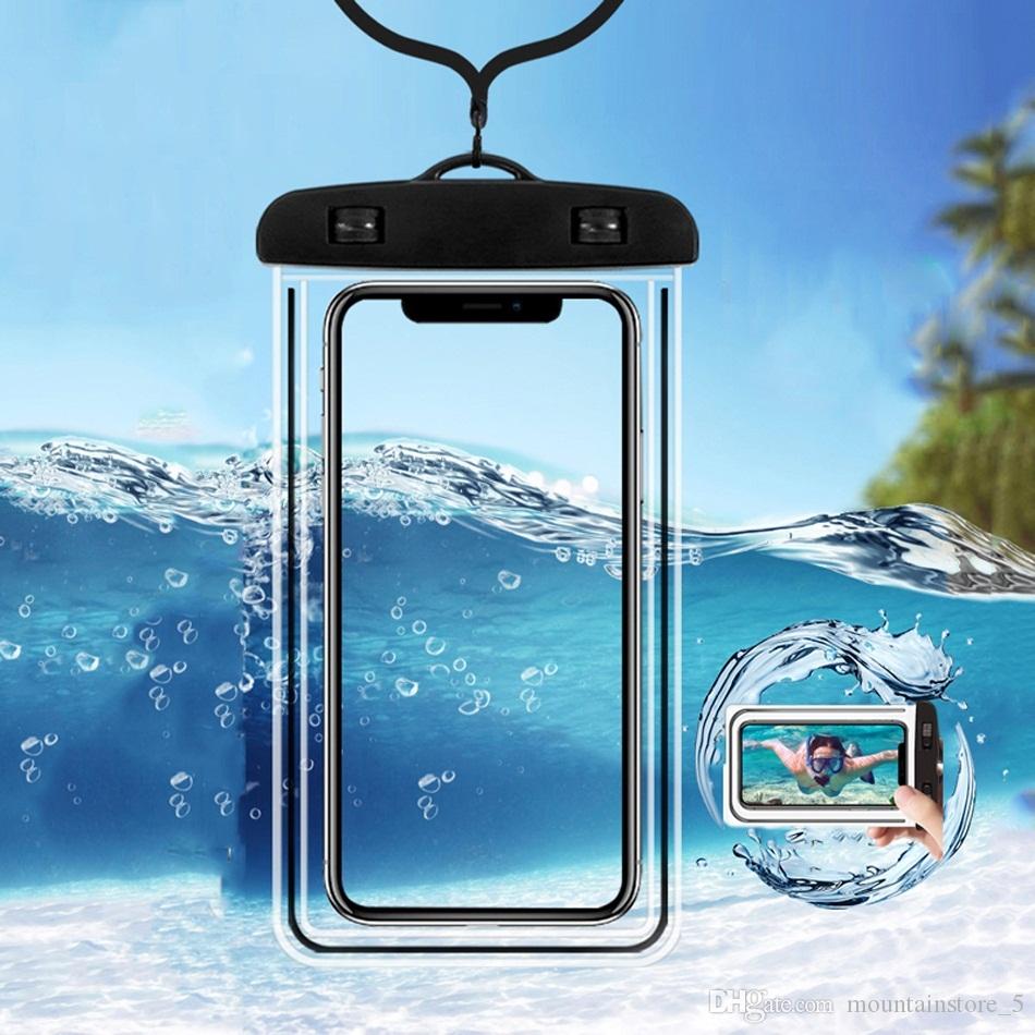 

Waterproof Mobile Phone Case For iPhone Xs Max Xr 8 7 Samsung Clear PVC Sealed Underwater Cell Smart Phone Dry Pouch Cover (Retail)