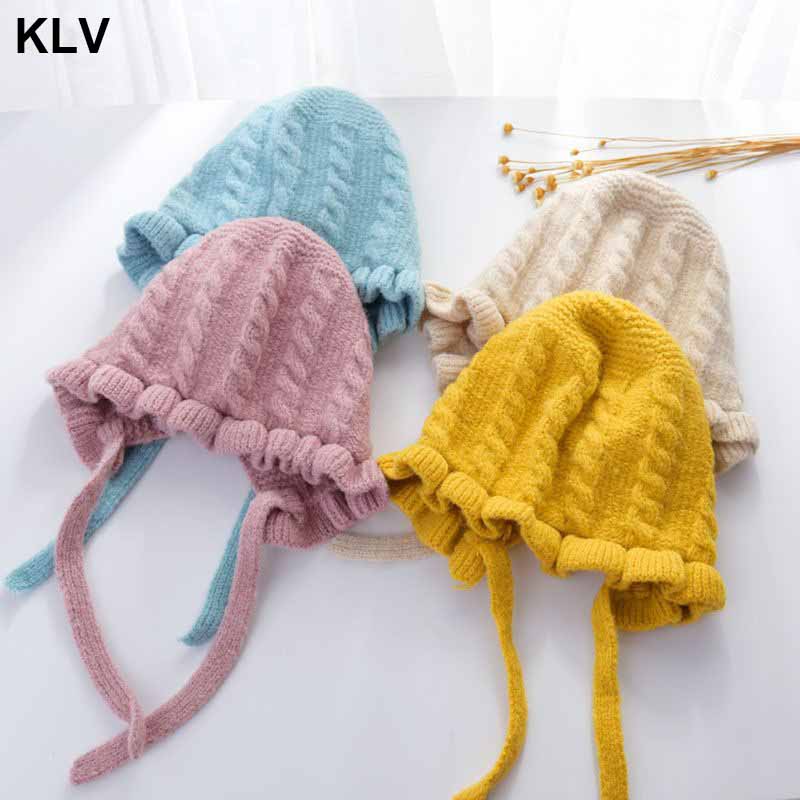 

Princess Baby Girl Hat Laciness Knit Winter Newborn Hat Baby Bonnet Enfant Hats Kids Cap for Girls Warm New Born Cap 6-36 Month, Khaki