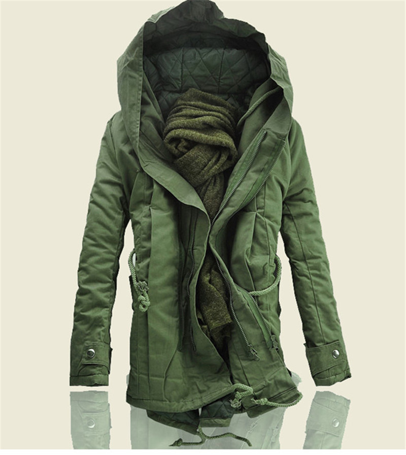 

Mens Fashion Designer Jackets Winter Hooded Long Style Cotton Padded Coat Plus Size Military Jacket Gentlemen Coats, Black;brown