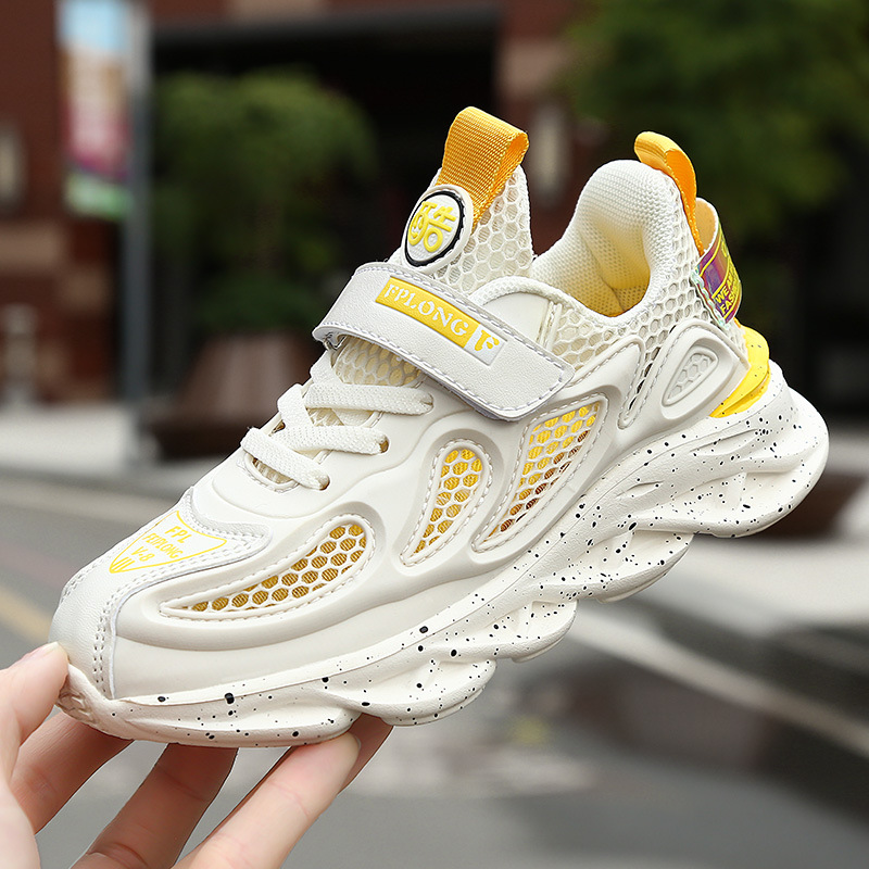 

Children's shoes boys single mesh sports shoes 2020 spring and summer boys in the big spring and autumn models mesh breatha, White single net