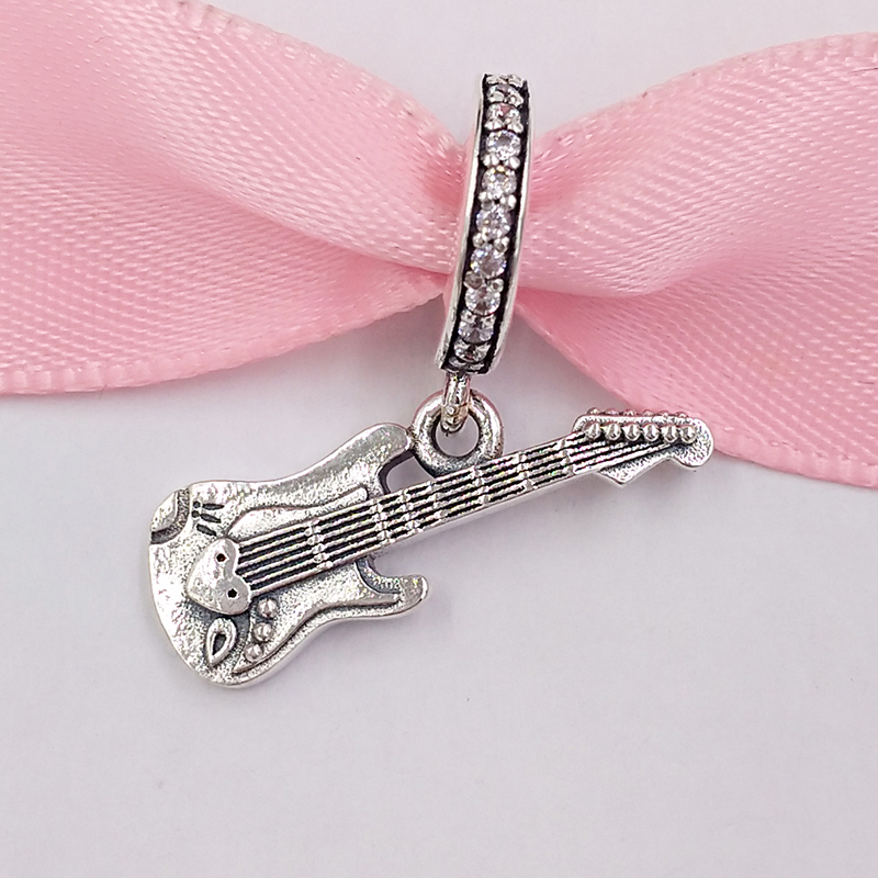 

Authentic 925 Sterling Silver Beads Electric Guitar Dangle Charm Charms Fits European Pandora Style Jewelry Bracelets & Necklace 798788C01
