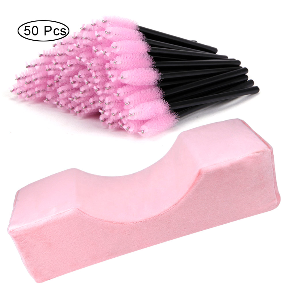 

Professional Lash Pillow Headrest Neck Eyelash Extension Pillow and 50pcs Disposable Microbrush Makeup Eye Shadow Sponge Make Up