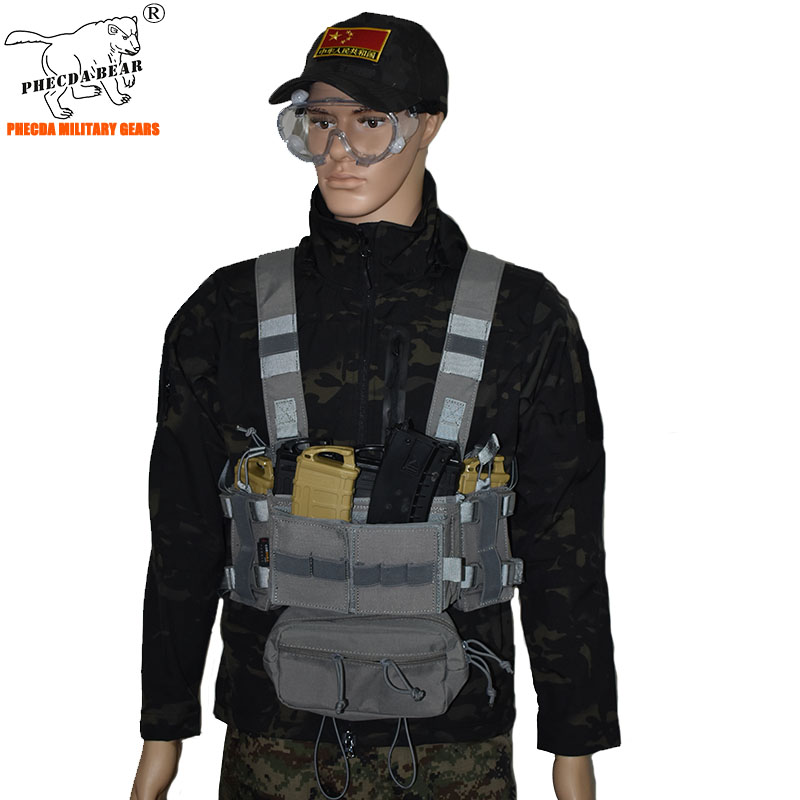 

3 tactical chest rig with ammo pouches 5.56 magazine tactical combat vest chest rig cordura nylon vest army, Army green