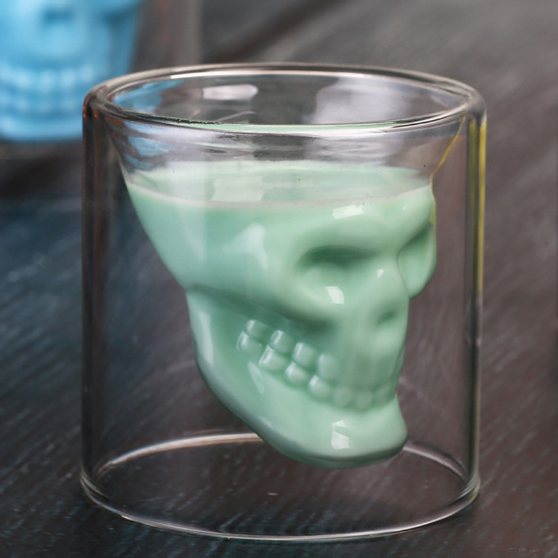 

Creative Bar Party Drinkware Skull Transparent Wine Cup Skull Glass Shot Beer Glass Whiskey Glasses Crystal Skeleton Water Cup DH1158
