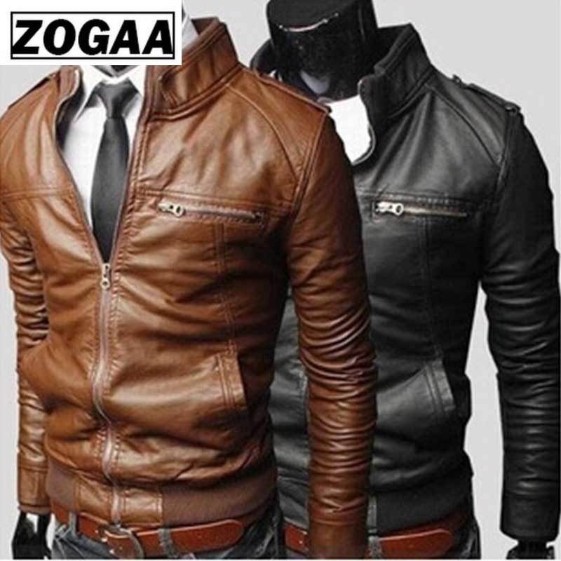 

ZOGAA 2019men leather coat Autumn Winter Korean Leather Men Jacket Cool Motorcycle Male Jacket Coat Warm Men' PU, Black