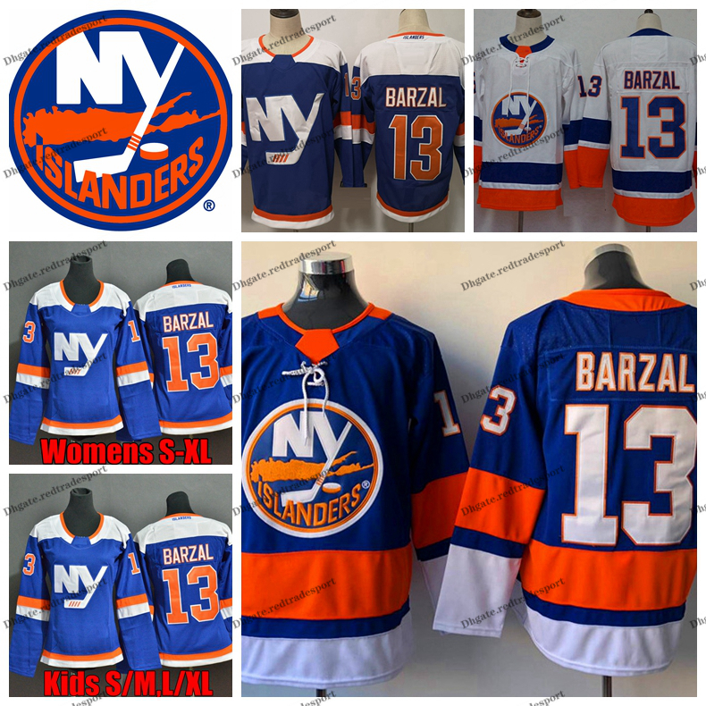 

2019 New York Islanders 13 Mathew Barzal Hockey Jerseys Home Royal Blue Alternate Mathew Barzal Stitched Shirts -XXXL, Blue 13