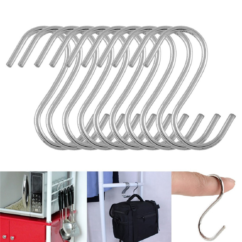 Ganchos de acero inoxidable en forma de S para colgar en la cocina el dormitorio y la oficina Yuhtech 30 unidades el ba/ño