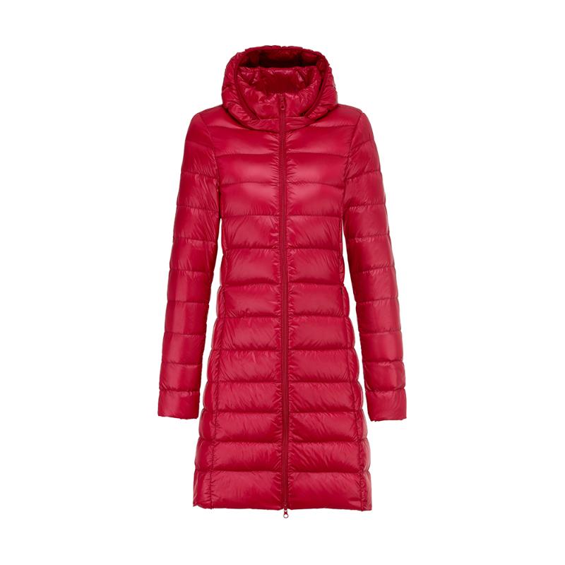 

2020 Winter Women Duck Down Coat Long Parka Candy Color Jackets Women Duck Down Jacket Outwear Ultralight Hooded Coats Overcoat, Pink