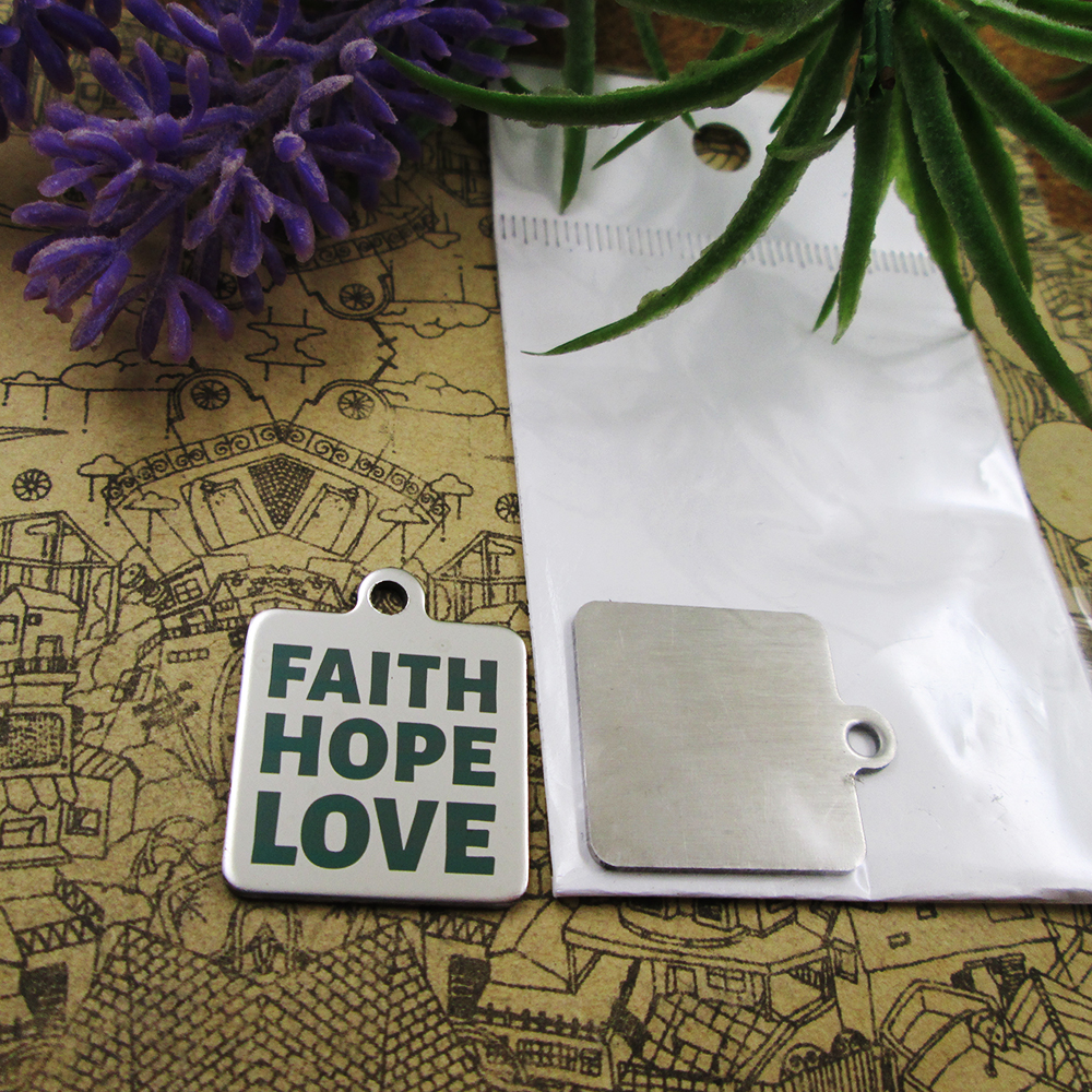 

40pcs--"Faith Hope Love"stainless steel charms more style for choosing DIY Charms pendants for necklace