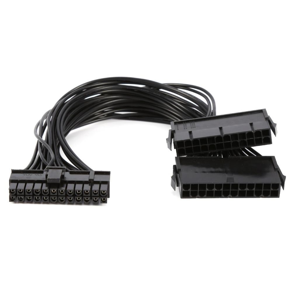 

Freeshipping 10Pcs ATX Power Supply 30cm Adaptor Cable Connector for Mining 24Pin 20+4pin Dual PSU Support Wholesale