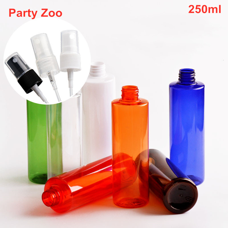 

350 X 250ml Flat Shoulder Empty Spray Pump Bottles PET Cosmetic Packaging 250cc Cosmetic Perfume Bottle Container Mist Sprayer