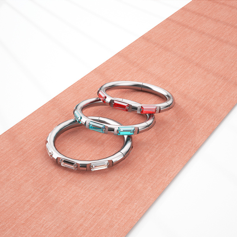 

Other 1Pc Steel 16G Zircon Clicker Segment Nose Hoop Rings Hinged Ear Daith Septum Piercing Body Jewelry Ombligo