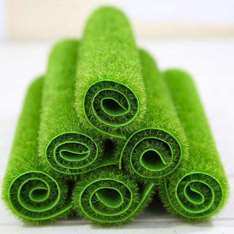 

Floor Fake PVC Grass Mat Artificial Grass Carpet Simulation Moss Turf Lawn DIY Green Plant Micro Landscape Yard Garden Decor, 15x15cm