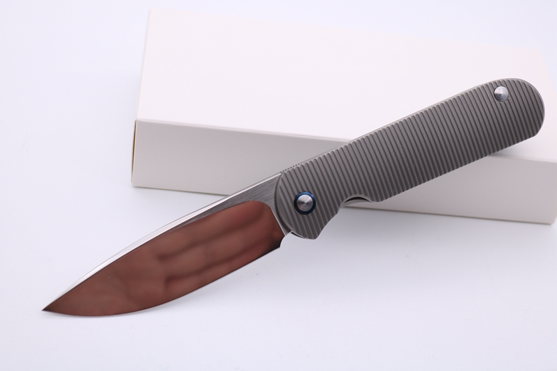 

SMKE Knives Custom Shamwari Front Flipper Pocket Folding Knife M390 3.5" Blade 3D Titanium Handle Survival Tactical Knife Outdoor Tools