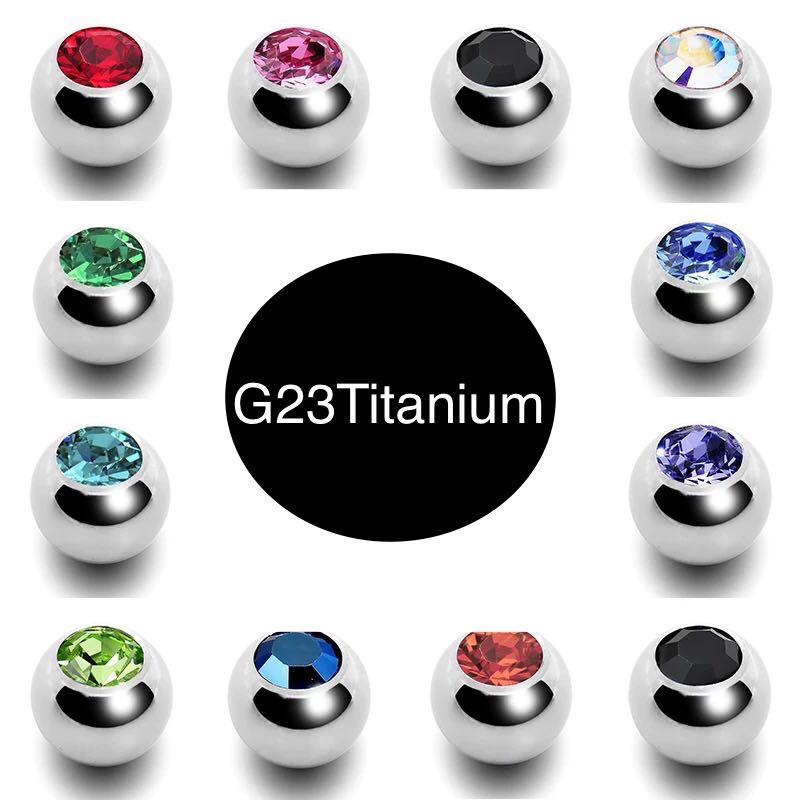 

10ps 1 pack G23 Titanium ball drill CZ thread ball eyebro Labret Bello nipple tingue piping accessories