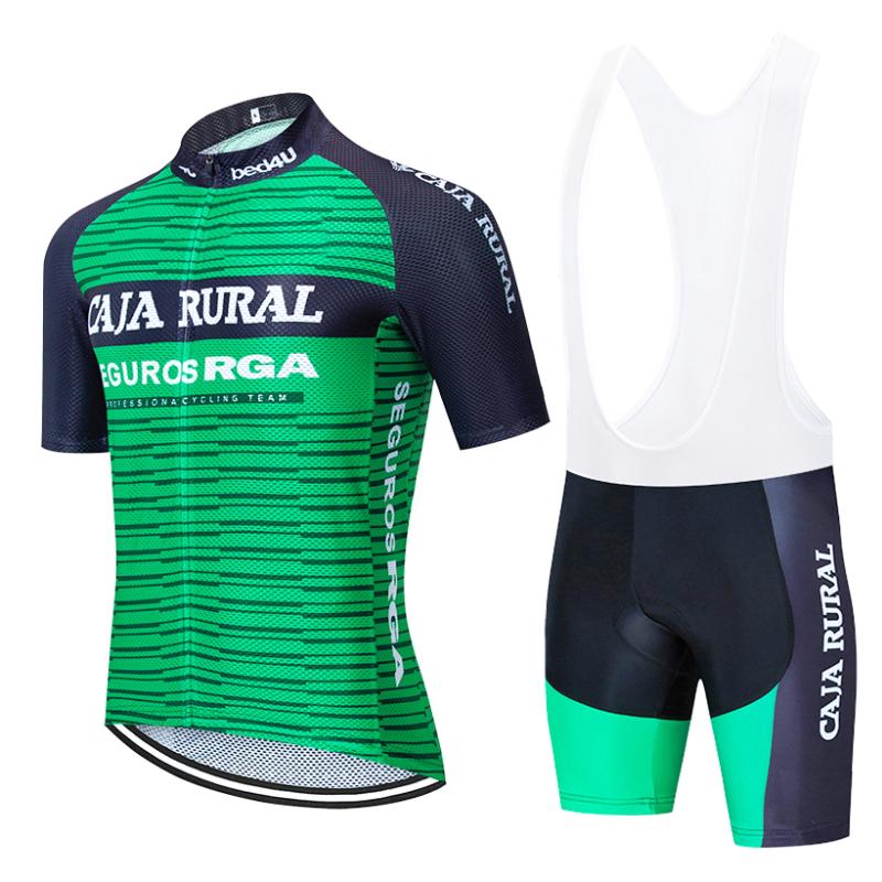 

New 2020 SPAIN CAJA RURAL jersey 20D bike pants suit mens summer quick dry pro BICYCLING shirts Maillot Culotte wear, Green