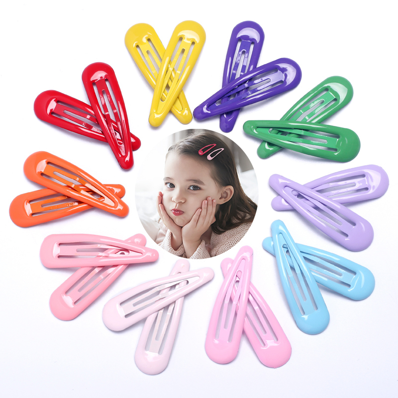 Colored Hairgrips Water Drop Hairpin Snap Hair Clips For Girls