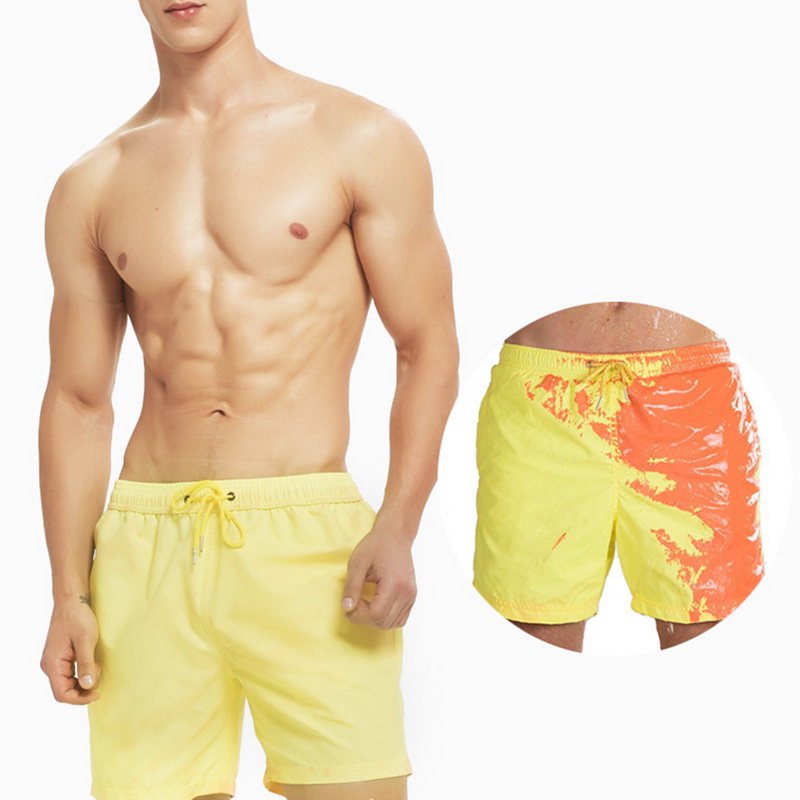

2020 Men Beach Shorts Color-changing Beach Pants 5XL Quick Dry Swimwear Surfing Board Shorts Color Discoloration Swimming