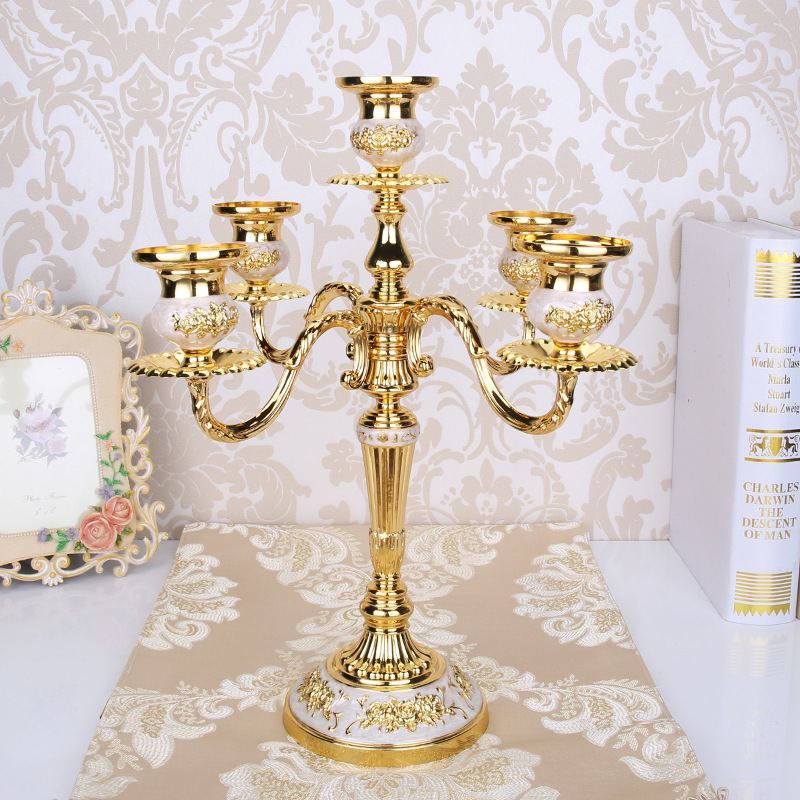 

Candelabra Metal 5-arms Candle Holders Wedding Decoration Candlesticks Event Candle Stand Table Centerpiece