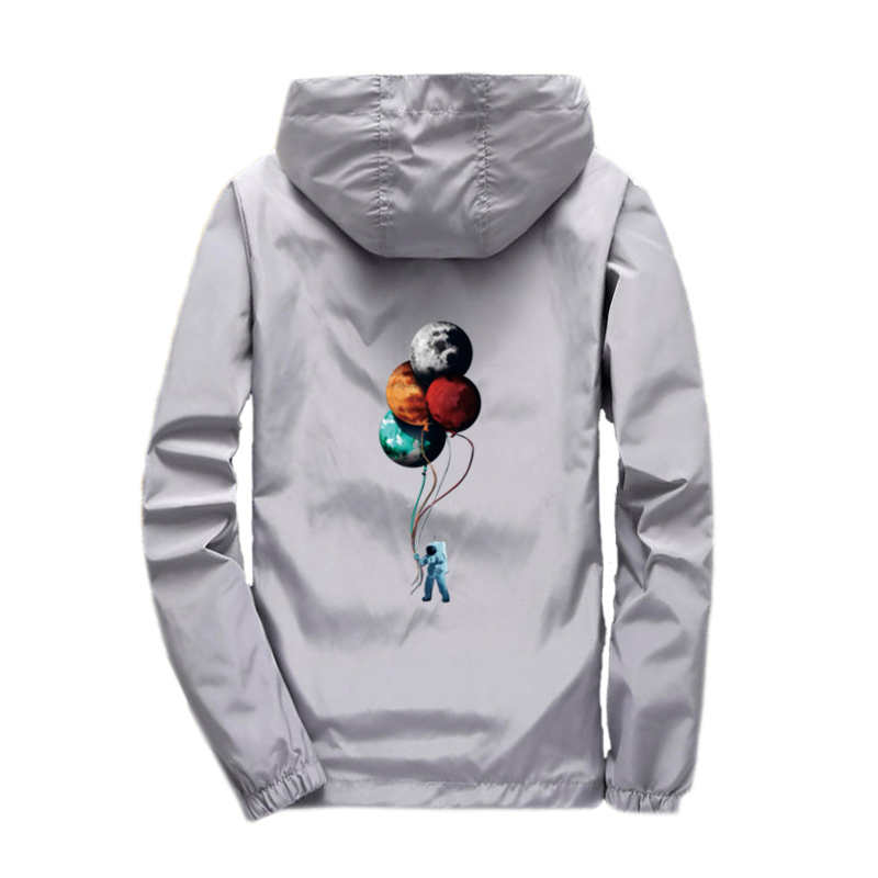 

2020 Hooded Jackets Men New Space balloon astronaut travel Jacket Fashion Tracksuit Coat Men Hip Hop Streetwear Jacket 4XL