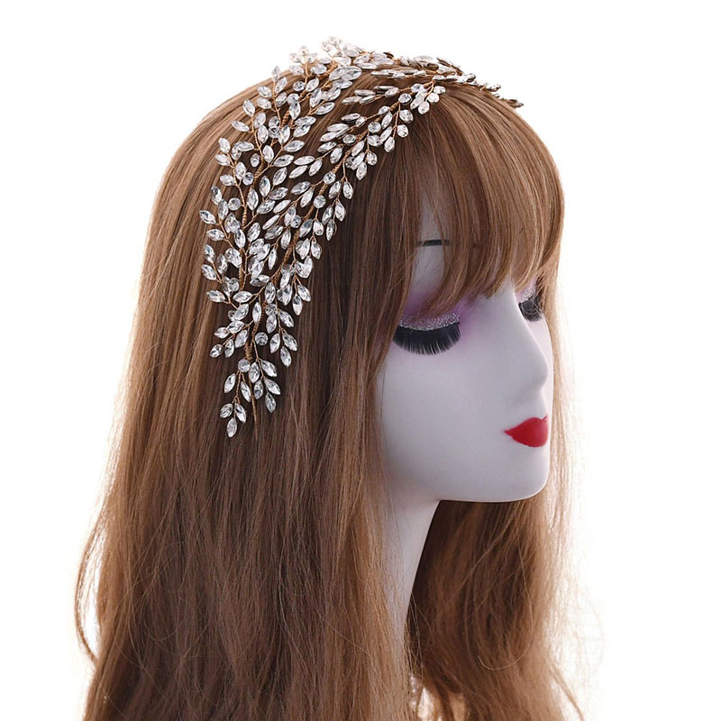 

Other SLBRIDAL Handmade Wired Crystal Rhinestones Flexible Wedding Tiara Headband Bridal Headpieces Hair Accessories Women Jewelry