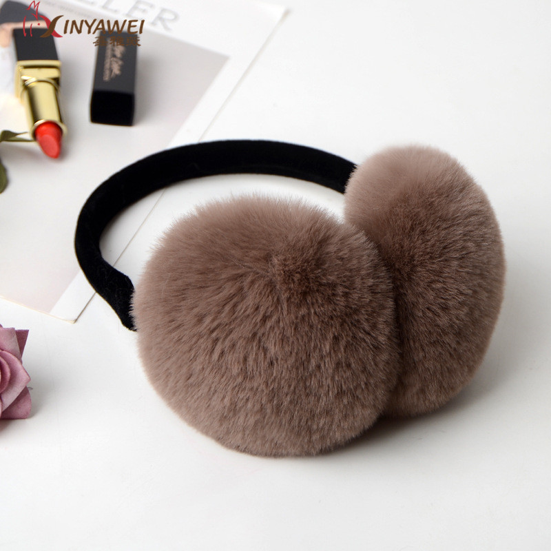 

New Solid Color Skin Earmuffs For Lady Autumn And Winter Warm And Comfortable Unisex Ski Skin Headphones Cute, White