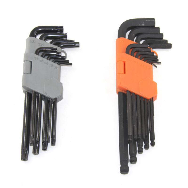 

22 Piece Allen Hex Key Set Long Arm Ball End and Torque Hollow Torx Ball End Hex Keys CRV Steel Black Oxide for Anti-Corrosion
