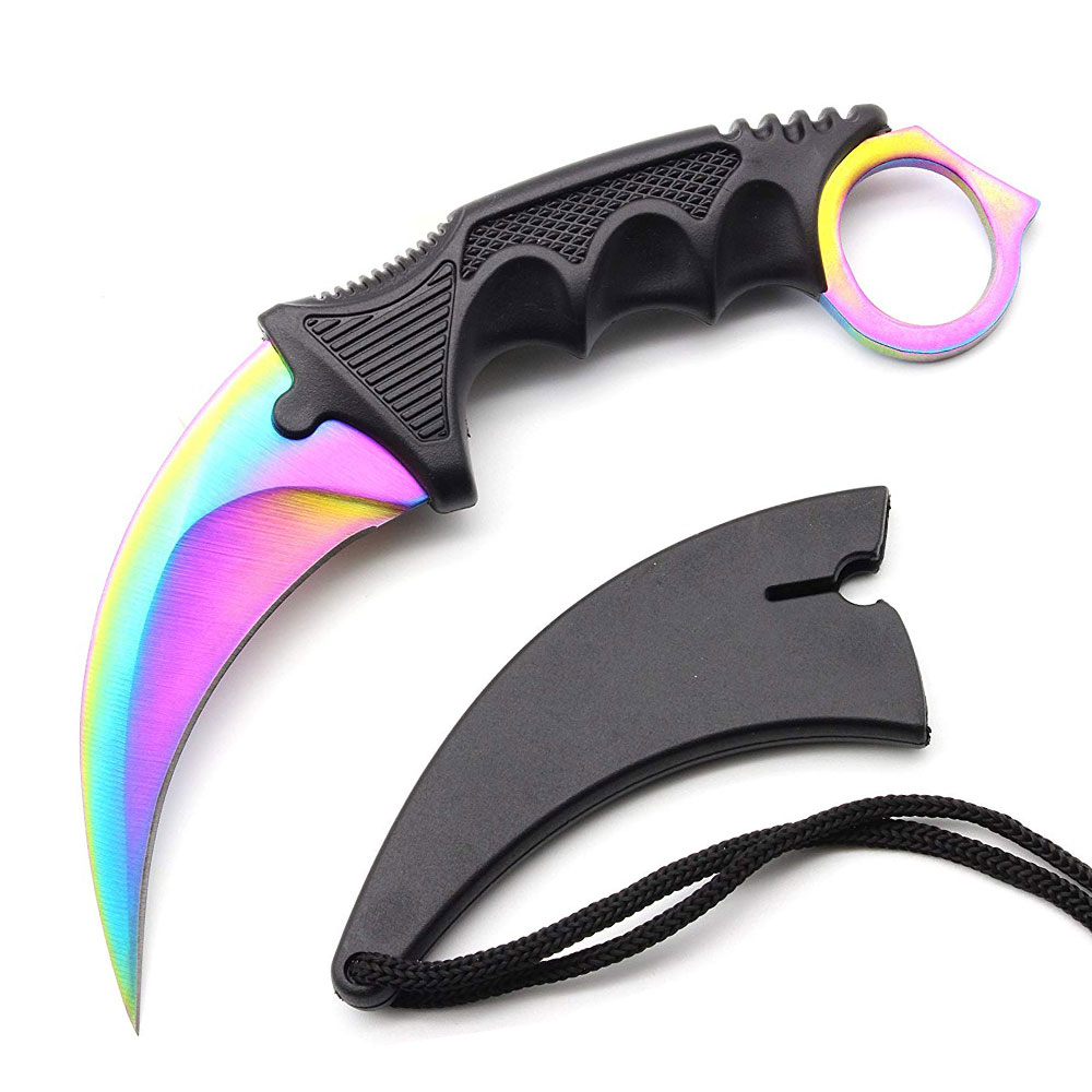 

Steel Claw knives Karambit Hunting Titanium Fixed CSGO Blade Outdoor Camping Survival Pocekt Military Utility EDC Collection