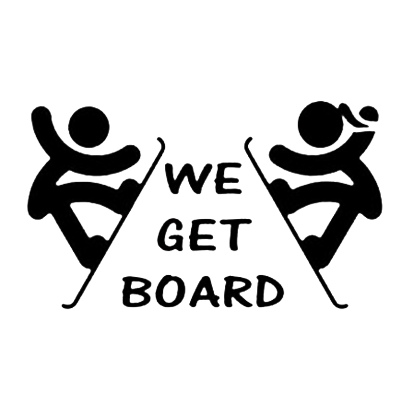 

15*8.8cm WE GET BOARD SNOWBOARD DECAL STICKER Funny Car Window Bumper Novelty JDM Drift Vinyl Decal Sticker, Color