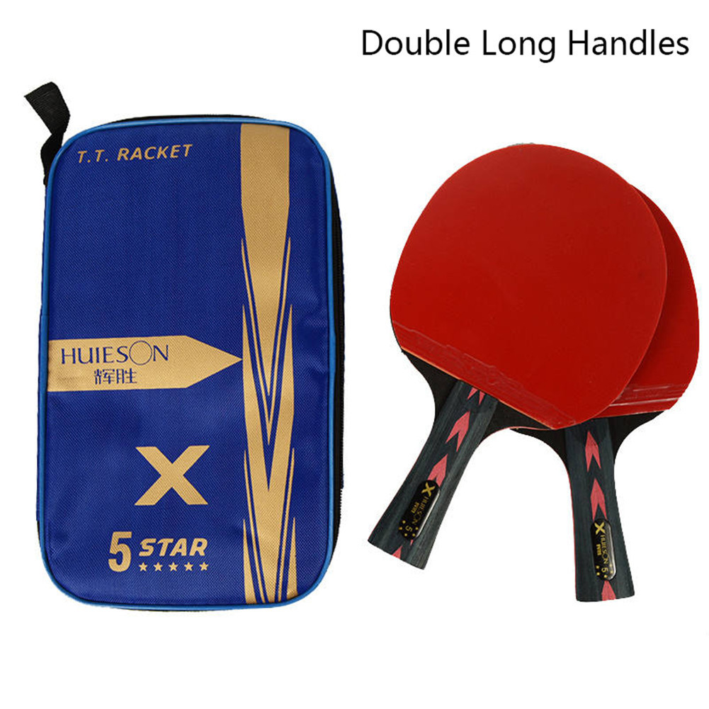 Discount Upgraded 5 Star Carbon Table Tennis Racket Set Lightweight