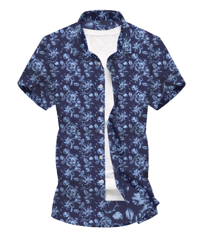 

2020 New Man Hawaiian Style 3D Flower Printing A Stylish Casual Shirt With Short Sleeves And Large Size, Black