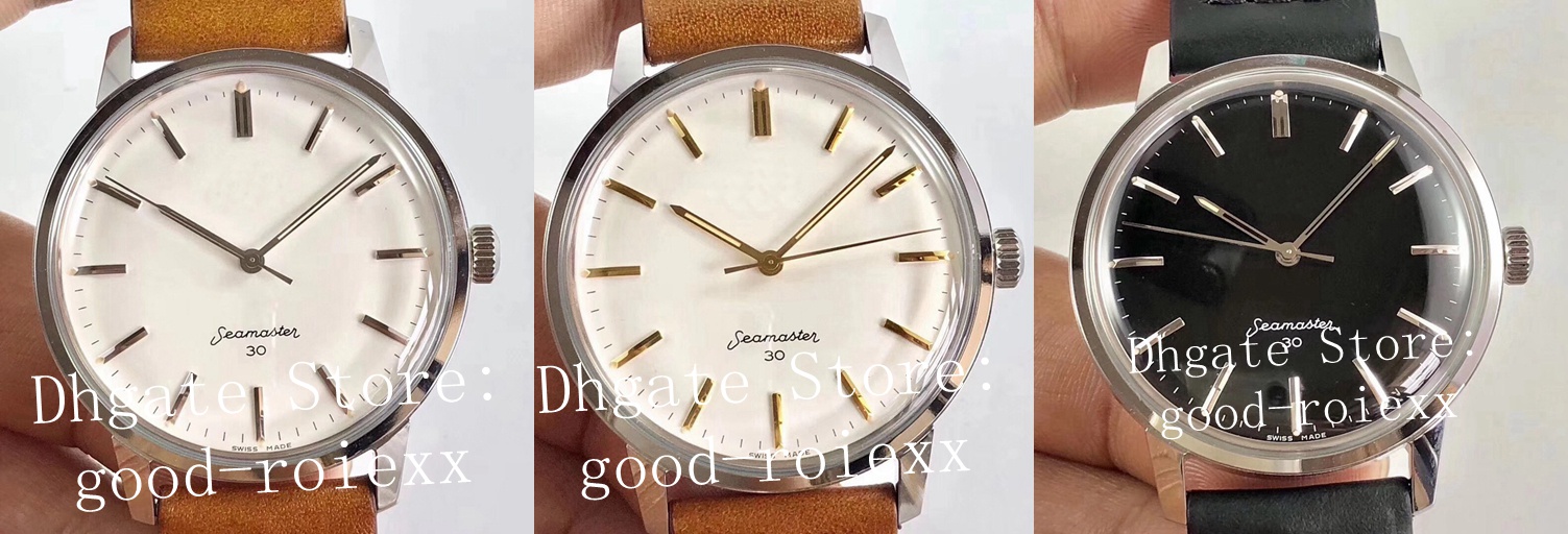 

39mm Vintage Acrylic Bulge Glass Men's Automatic Watch Miyota 9015 Men Antique 1960's Dive 30m Steel Italian calfskin Leather Band Watches, Black
