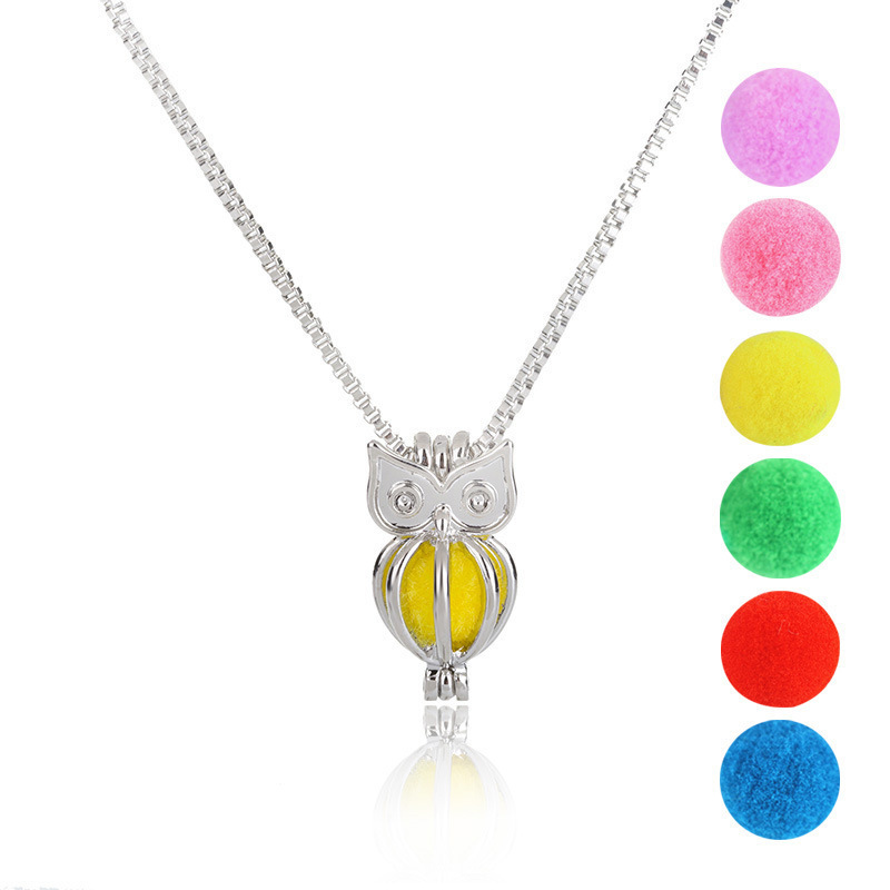 

2019 Owl Diy Aromatherapy Necklace Perfume Divergence Pendant