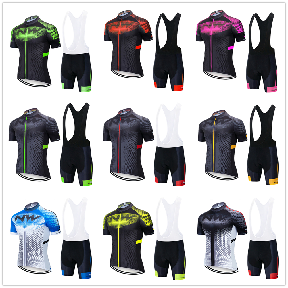 

Tour De France 2020 Pro Team NW Cycling Jersey kit Ropa Ciclismo Northwave cycling Clothing 9D gel padded bib shorts set, Model a