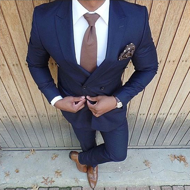 

2020 New Fashion Dark Blue Wedding Suits 2 Pieces Suits Men Slim Fit (Jacket + Pants) Groom Tuxedos Groomsman Business men suit, Custom suit