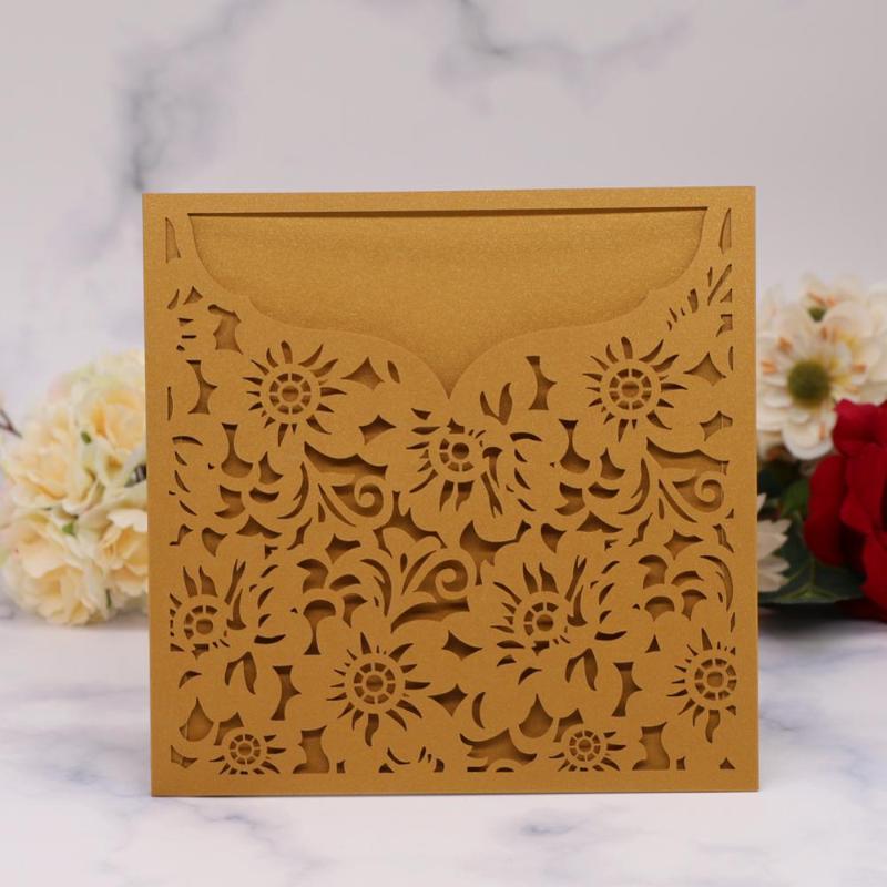

20pcs High-end Wedding Invitation Card Bridal Shower Birthday Party Invitations Envelope Of Pearl Paper RSVP Cards