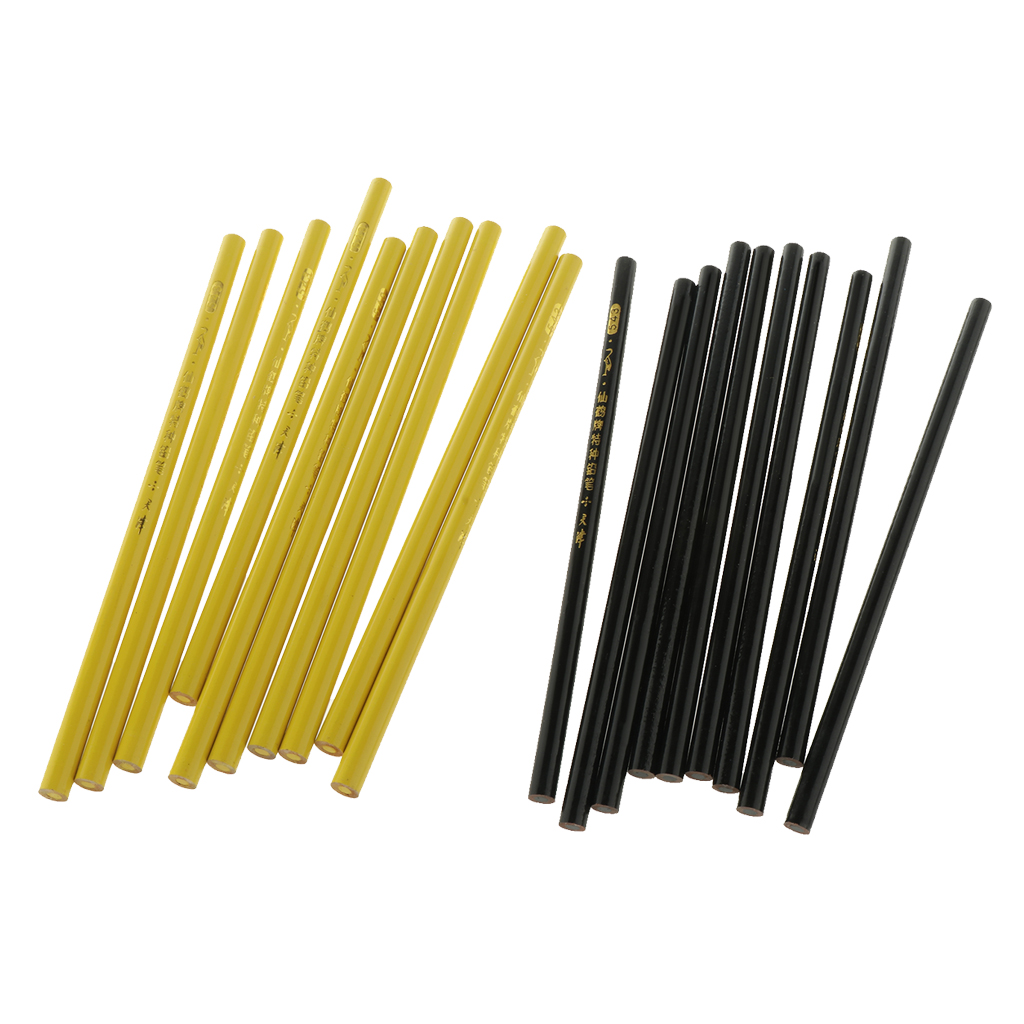 

20 pcs dressmaker fabric tailor chalk sewing mark pencils set black + yellow