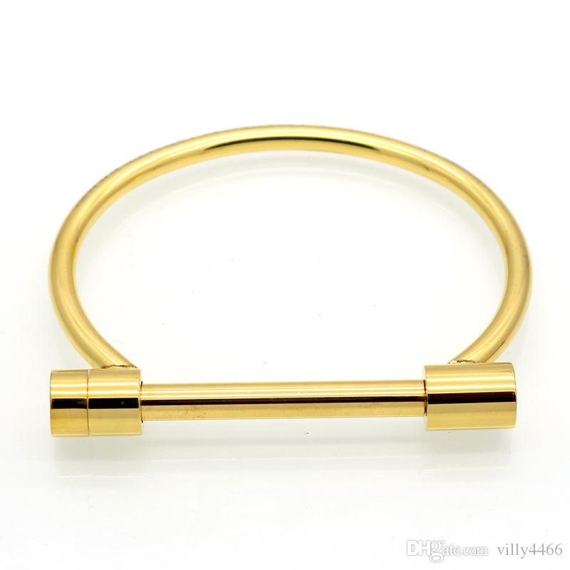 

Fashion New Stainless Steel Shackle Screw love Bracelet jewelry Cuff Rose Gold plate Bangles Bracelets For Women D Bracelet